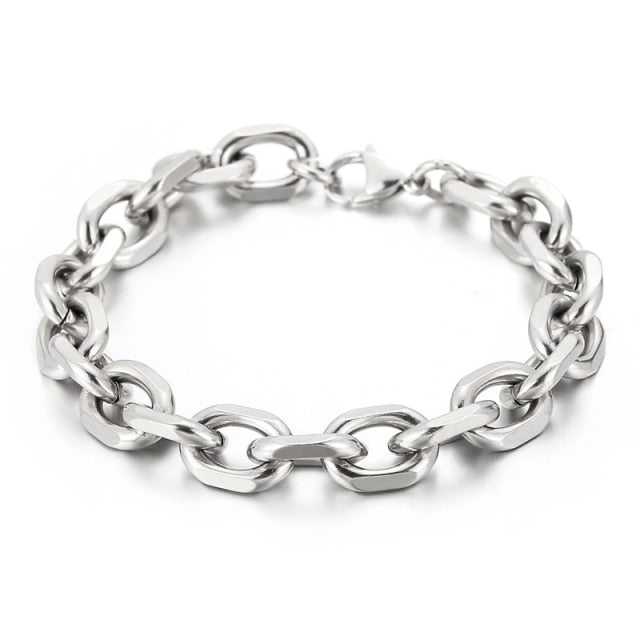 SILVER METALLIC PUNK STYLE CHAIN BRACELETS #bracelet #chainbracelet  #metallicbracelet #silver #ulzzang #s…